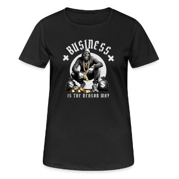 Gangster Leben - Frauen T-Shirt atmungsaktiv - Schwarz - Vorne - AI Model Female 172 light (172cm)