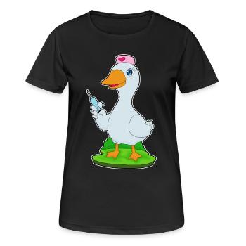 Infirmière Canard Vie Quotidienne - T-shirt respirant Femme - noir - Devant - AI Model Female 172 light (172cm)