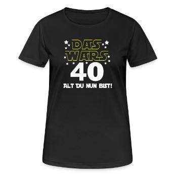 40. Geburtstag , Geburtstagsgeschenk Das wars (25) - Frauen T-Shirt atmungsaktiv - Schwarz - Vorne - AI Model Female 172 light (172cm)