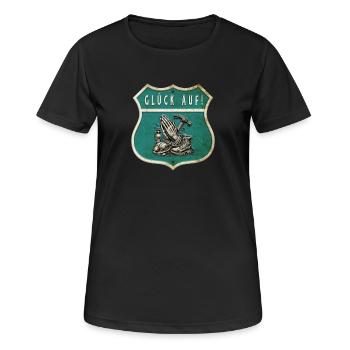 Mining – Faith & Work - Women's Breathable T-Shirt - black - Front - AI Model Female 172 light (172cm)