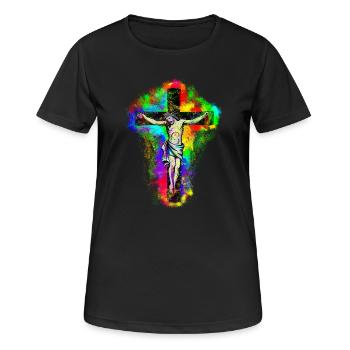 Croix de Jésus-Christ - T-shirt respirant Femme - noir - Devant - AI Model Female 172 light (172cm)