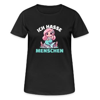 Cheeky mermaid with a cynical message - Women's Breathable T-Shirt - black - Front - AI Model Female 172 light (172cm)
