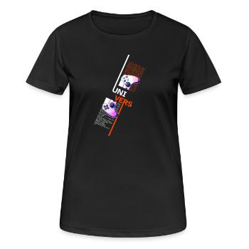 Universe Games Fusion Controller - Frauen T-Shirt atmungsaktiv - Schwarz - Vorne - AI Model Female 172 light (172cm)