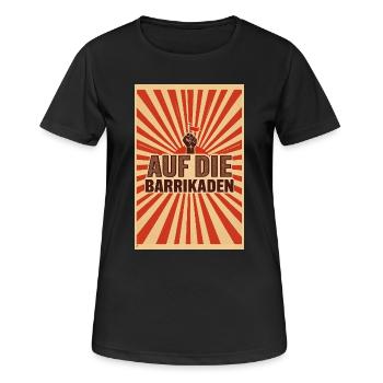 Sur les barricades – Résistance révolutionnaire - T-shirt respirant Femme - noir - Devant - AI Model Female 172 light (172cm)