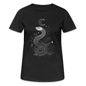 Serpent avec des herbes en automne - T-shirt respirant Femme - noir - Devant - AI Model Female 172 light (172cm)