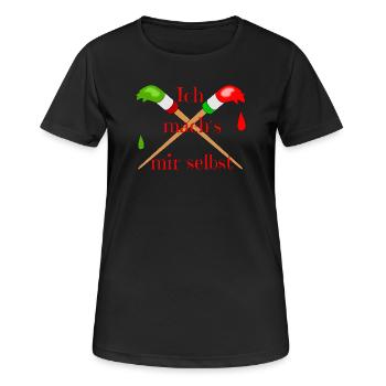Maler Pinsel - Frauen T-Shirt atmungsaktiv - Schwarz - Vorne - AI Model Female 172 light (172cm)