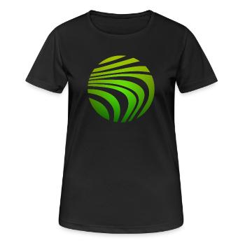 Psychedelisches Muster Grün Verlauf - Frauen T-Shirt atmungsaktiv - Schwarz - Vorne - AI Model Female 172 light (172cm)