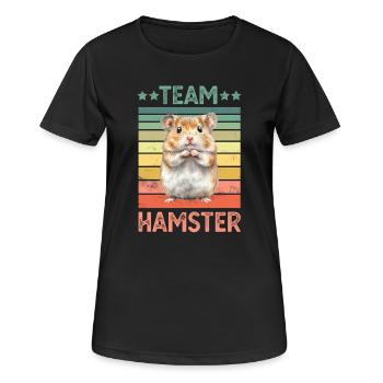 Hamster - Frauen T-Shirt atmungsaktiv - Schwarz - Vorne - AI Model Female 172 light (172cm)