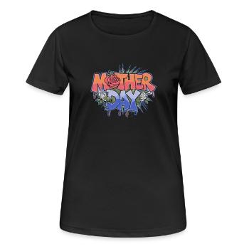 Graffiti zum Muttertag - Frauen T-Shirt atmungsaktiv - Schwarz - Vorne - AI Model Female 172 light (172cm)