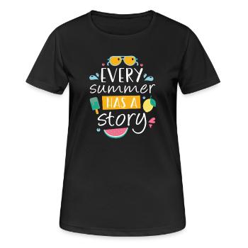Jeder Sommer hat eine Geschichte - Frauen T-Shirt atmungsaktiv - Schwarz - Vorne - AI Model Female 172 light (172cm)