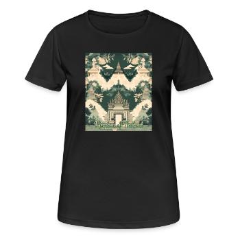 Panorama des Königreichs Thailands Tempel - Frauen T-Shirt atmungsaktiv - Schwarz - Vorne - AI Model Female 172 light (172cm)
