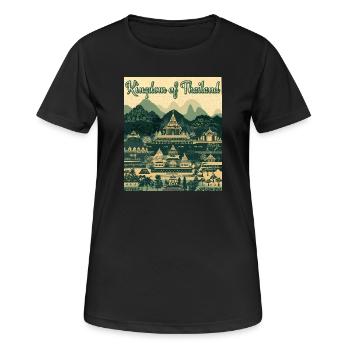 Panorama du temple du Royaume de Thaïlande - T-shirt respirant Femme - noir - Devant - AI Model Female 172 light (172cm)