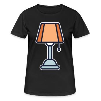 Lampe aus den 70er Jahren - Frauen T-Shirt atmungsaktiv - Schwarz - Vorne - AI Model Female 172 light (172cm)