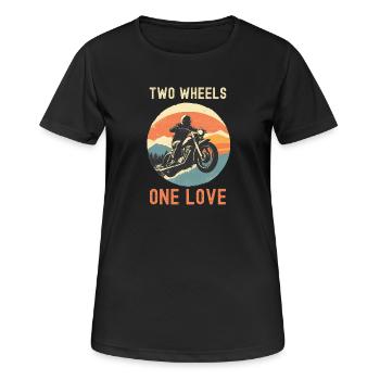 Deux Roues, Un Amour - T-shirt respirant Femme - noir - Devant - AI Model Female 172 light (172cm)