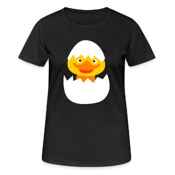 poussin mignon Pâques mignon enfants oeuf oeuf de Pâques jaune - T-shirt respirant Femme - noir - Devant - AI Model Female 172 light (172cm)