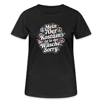 70er Jahre Kostüm Ist In Der Wäsche 70s Party 70er - Frauen T-Shirt atmungsaktiv - Schwarz - Vorne - AI Model Female 172 light (172cm)