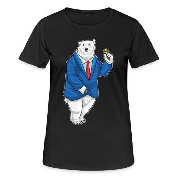 Ours polaire marié Alliance Bague de mariage - T-shirt respirant Femme - noir - Devant - AI Model Female 172 light (172cm)