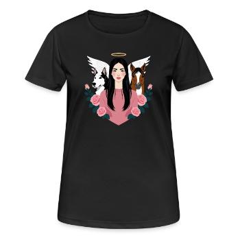 Maîtresse, chien et cheval - T-shirt respirant Femme - noir - Devant - AI Model Female 172 light (172cm)
