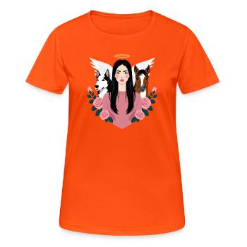 Mistress, dog and horse - Women's Breathable T-Shirt - neon orange - Front - AI Model Female 172 dark (172cm)