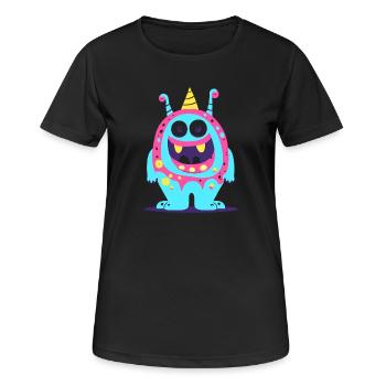 süsses und lustiges knuddel-kuschel monster kinder - Frauen T-Shirt atmungsaktiv - Schwarz - Vorne - AI Model Female 172 light (172cm)