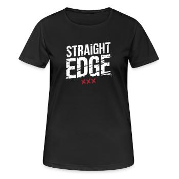 Straight Edge Schriftzug für Straight Edger Life - Frauen T-Shirt atmungsaktiv - Schwarz - Vorne - AI Model Female 172 light (172cm)