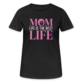 Das Leben der Mutter ist das beste Leben - Frauen T-Shirt atmungsaktiv - Schwarz - Vorne - AI Model Female 172 light (172cm)