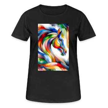 Horse abstract - Women's Breathable T-Shirt - black - Front - AI Model Female 172 light (172cm)