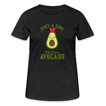 Just a Girl Who Loves Avocado - Frauen T-Shirt atmungsaktiv - Schwarz - Vorne - AI Model Female 172 light (172cm)