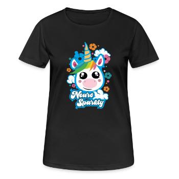 Neuro Sparkly Cute Unicorn - Women's Breathable T-Shirt - black - Front - AI Model Female 172 light (172cm)