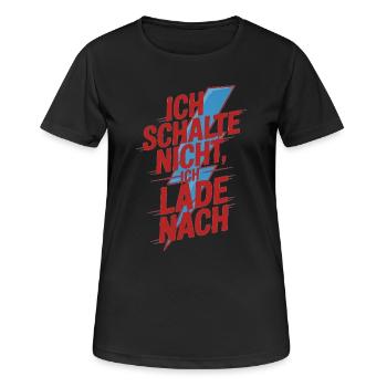 Je ne me déplace pas, je recharge - T-shirt respirant Femme - noir - Devant - AI Model Female 172 light (172cm)
