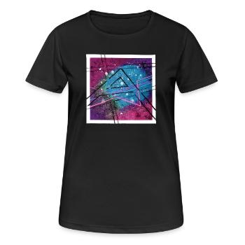 Art abstrait - T-shirt respirant Femme - noir - Devant - AI Model Female 172 light (172cm)
