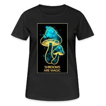 Shrooms are magic - Frauen T-Shirt atmungsaktiv - Schwarz - Vorne - AI Model Female 172 light (172cm)