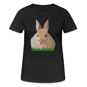 Holly Rabbit in the Grass - Women's Breathable T-Shirt - black - Front - AI Model Female 172 light (172cm)