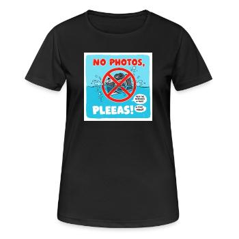 Pas de photos dans la piscine ! Photo : Panneau d’interdiction - T-shirt respirant Femme - noir - Devant - AI Model Female 172 light (172cm)
