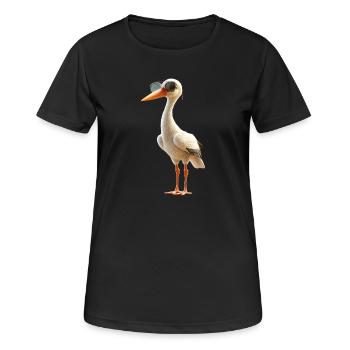 Amoureux des cigognes Cigognes blanches Cigognes géantes Cigognes - T-shirt respirant Femme - noir - Devant - AI Model Female 172 light (172cm)