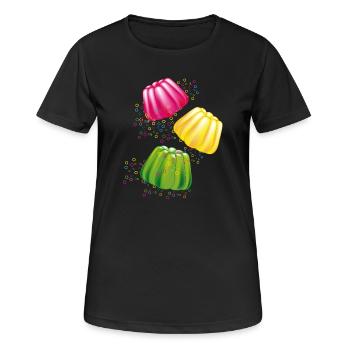 Plats colorés des dieux motif de dessert au charme rétro - T-shirt respirant Femme - noir - Devant - AI Model Female 172 light (172cm)