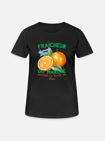 Fraicheur du marché - Frauen T-Shirt atmungsaktiv - Schwarz