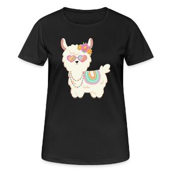 Lama doux d’été - T-shirt respirant Femme - noir - Devant - AI Model Female 172 light (172cm)