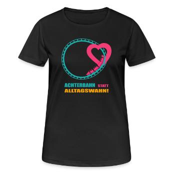 Roller coaster instead of everyday mania - Women's Breathable T-Shirt - black - Front - AI Model Female 172 light (172cm)