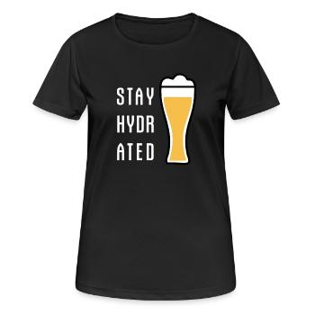 Restez hydraté Bière de blé Fête de la bière de blé - T-shirt respirant Femme - noir - Devant - AI Model Female 172 light (172cm)