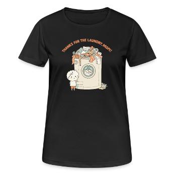 Thanks for the laundry, mom ! - Women's Breathable T-Shirt - black - Front - AI Model Female 172 light (172cm)