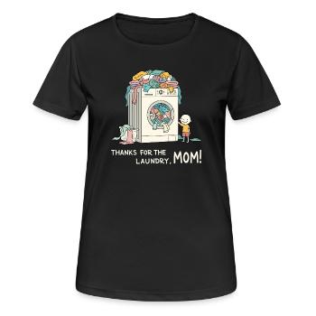 Thanks for the laundry, mom ! - Women's Breathable T-Shirt - black - Front - AI Model Female 172 light (172cm)