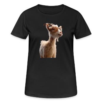 Chèvre Chèvre domestique Capricorne Chèvre Chèvre Chèvre mignonne - T-shirt respirant Femme - noir - Devant - AI Model Female 172 light (172cm)