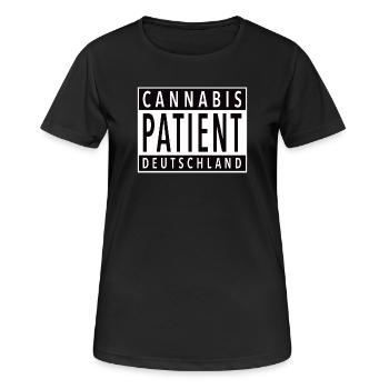 Cannabis Patient Deutschland - Frauen T-Shirt atmungsaktiv - Schwarz - Vorne - AI Model Female 172 light (172cm)