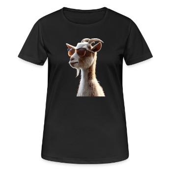 Chèvre Chèvre domestique Capricorne Chèvre Chèvre Chèvre mignonne - T-shirt respirant Femme - noir - Devant - AI Model Female 172 light (172cm)