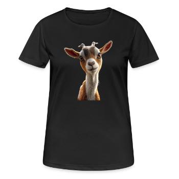 Chèvre Chèvre domestique Capricorne Chèvre Chèvre Chèvre mignonne - T-shirt respirant Femme - noir - Devant - AI Model Female 172 light (172cm)