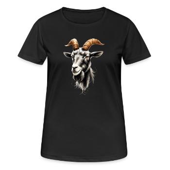 Chèvre Chèvre domestique Capricorne Chèvre Chèvre Chèvre mignonne - T-shirt respirant Femme - noir - Devant - AI Model Female 172 light (172cm)