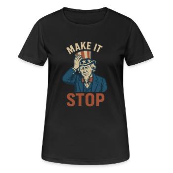Faites que ça cesse la politique - T-shirt respirant Femme - noir - Devant - AI Model Female 172 light (172cm)