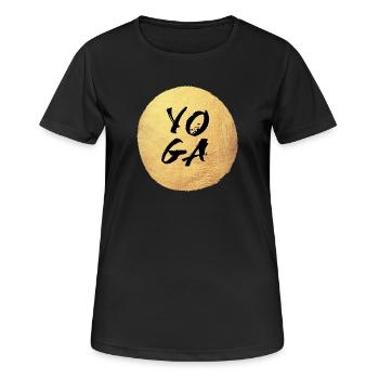 Yoga Or Centre Cercle Méditation Concentration - T-shirt respirant Femme - noir - Devant - AI Model Female 172 light (172cm)