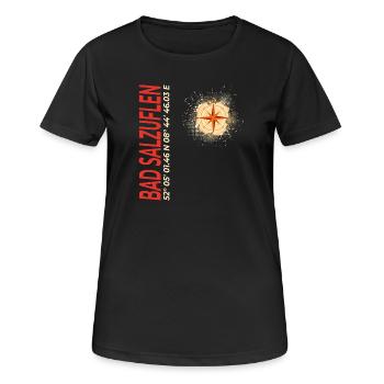 Bad Salzuflen - Frauen T-Shirt atmungsaktiv - Schwarz - Vorne - AI Model Female 172 light (172cm)